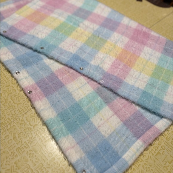 Vintage Pastel Plaid Snap Blanket - Picture 2 of 7